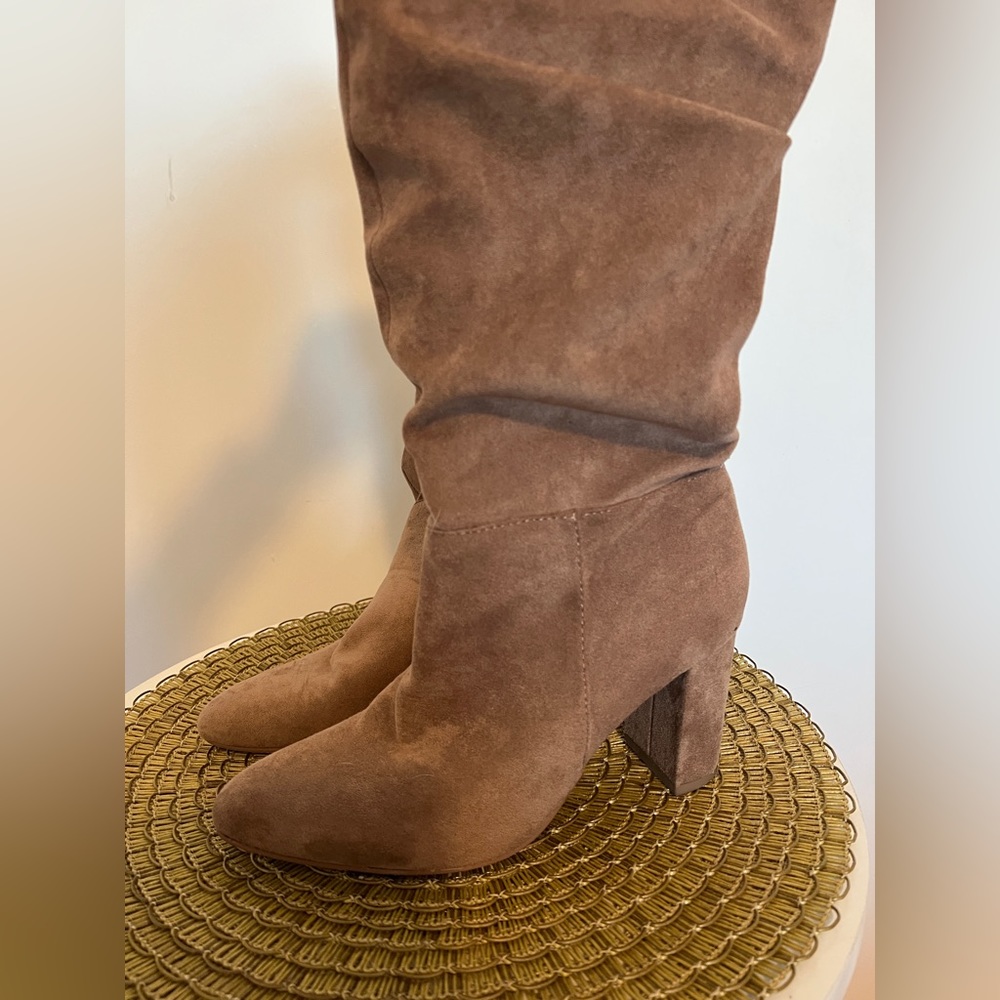 Brown Suede Heel Boots